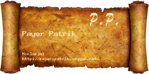 Payer Patrik névjegykártya